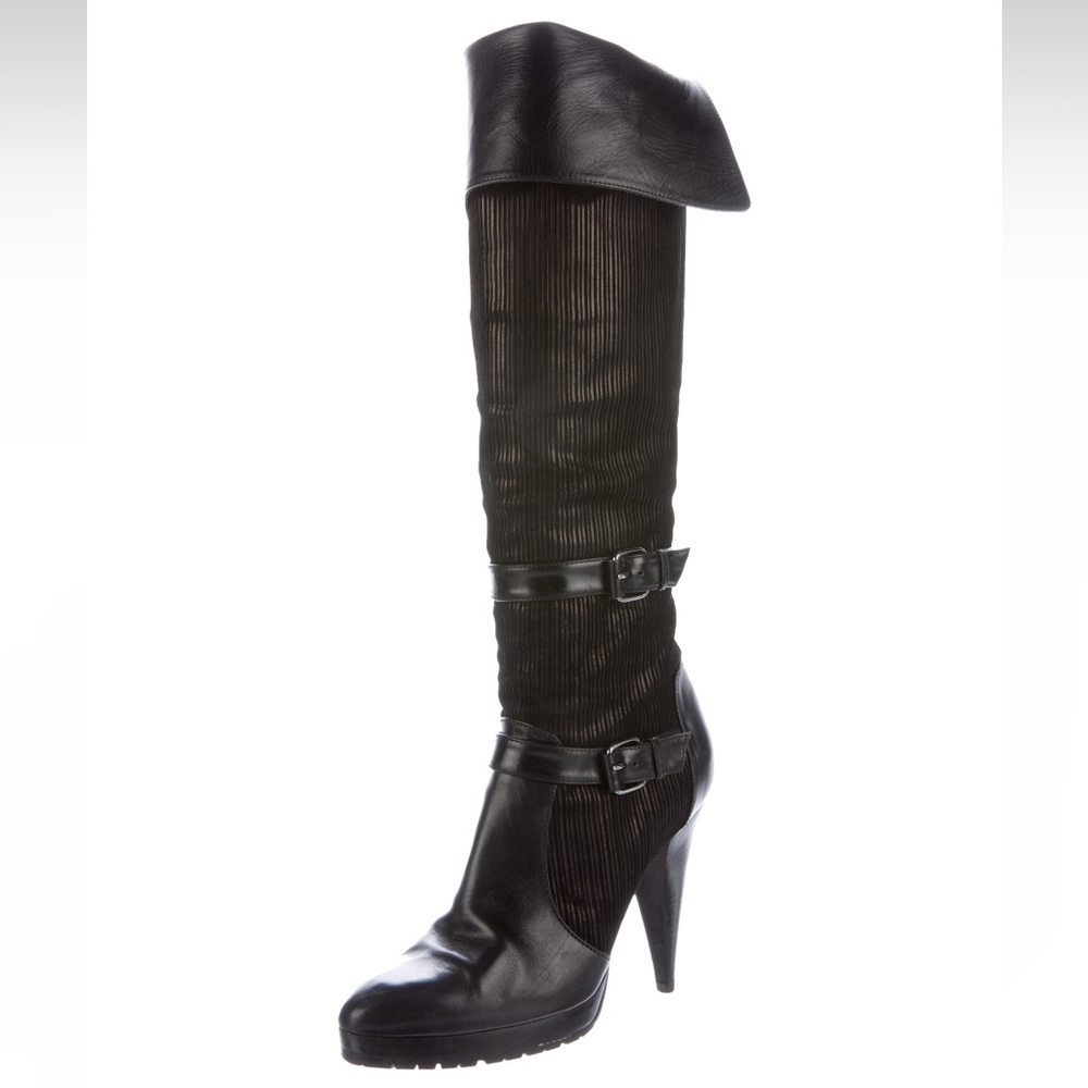 OSCAR DE LA RENTA Suede Knee-High Boots Size: 40 - Picture 2 of 4